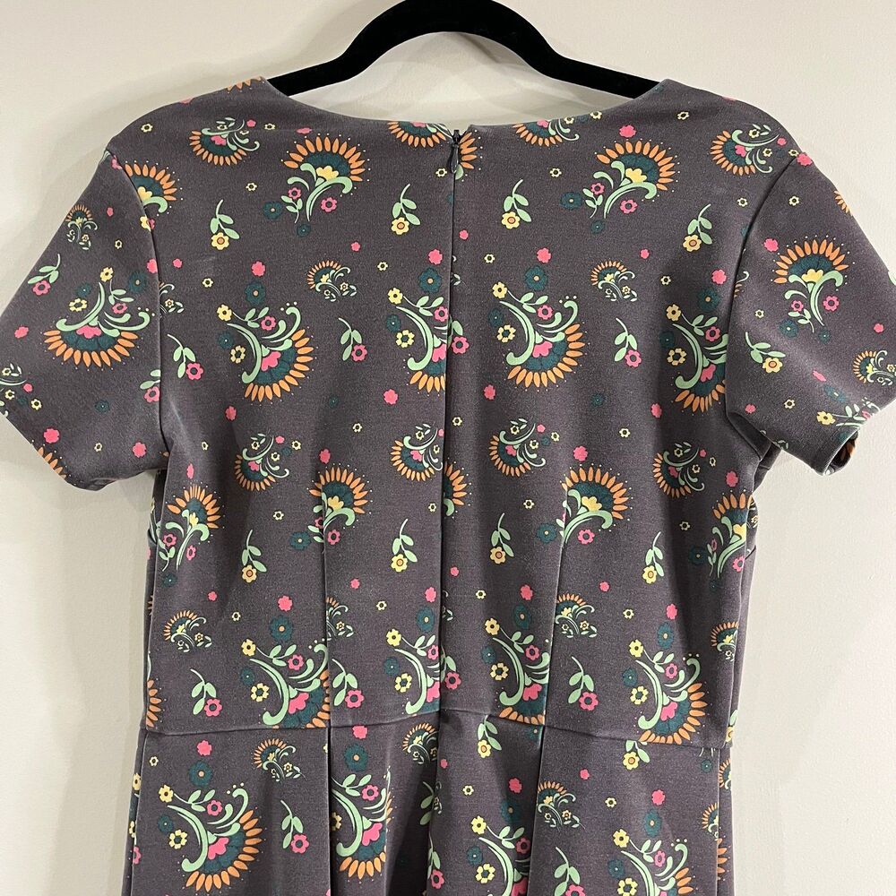 Matilda Jane Maja Ponte Brown Floral Dress size Medium - Picture 4 of 5